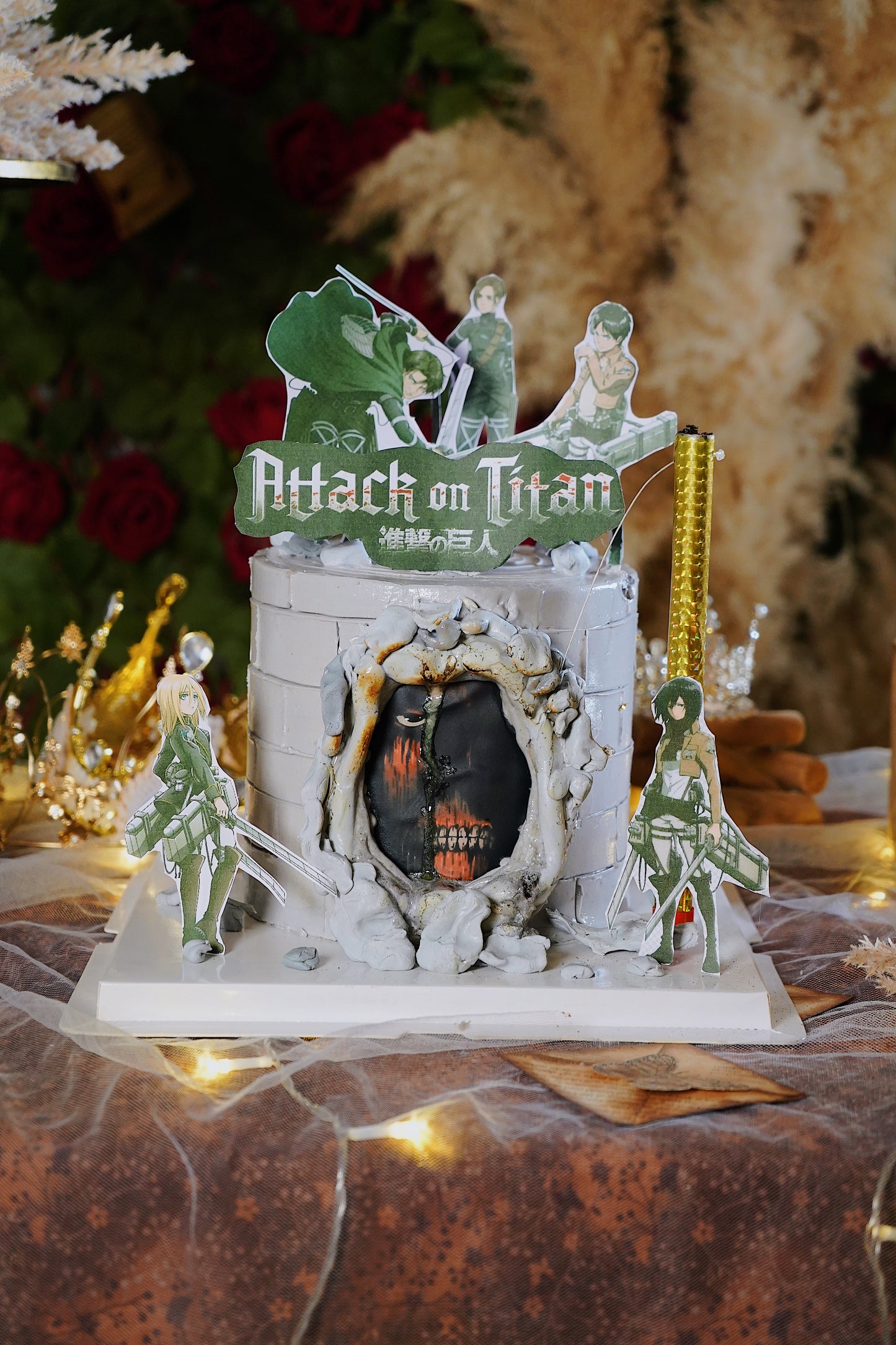 Attack on Titan Burn Away Cake
