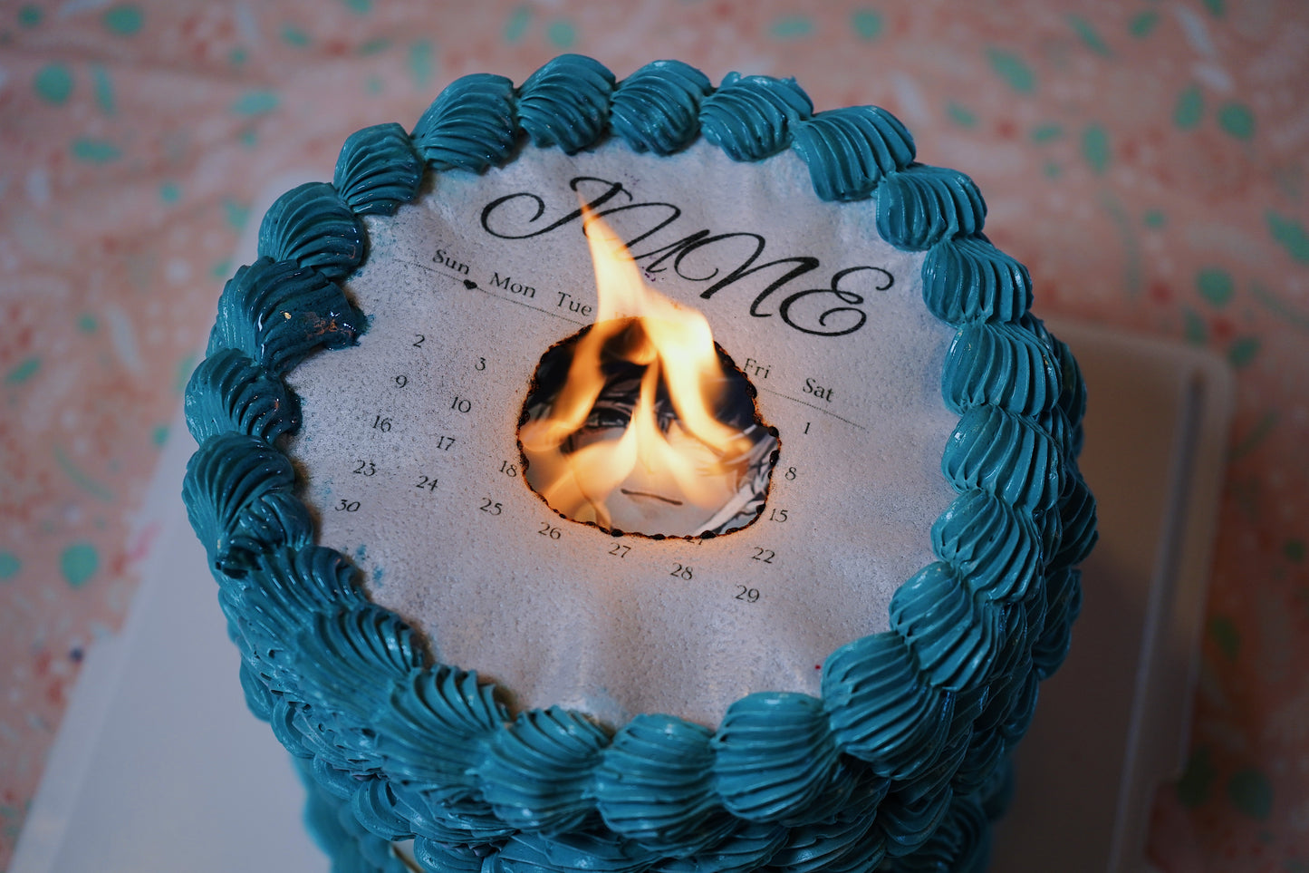 Blue Burn Away Cake