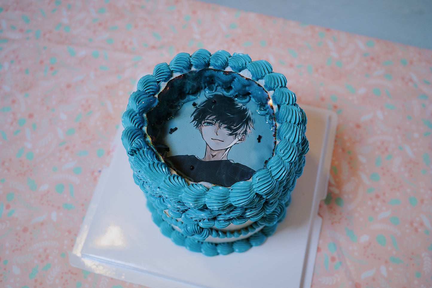 Blue Burn Away Cake
