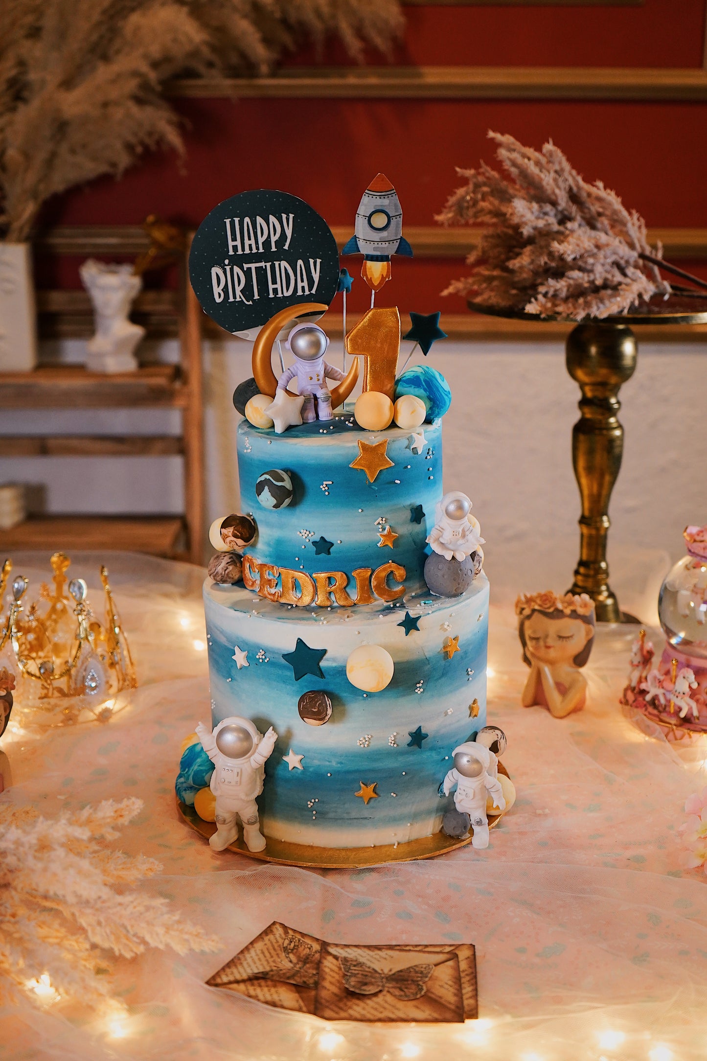 Astronaut Space Two Tier Cake