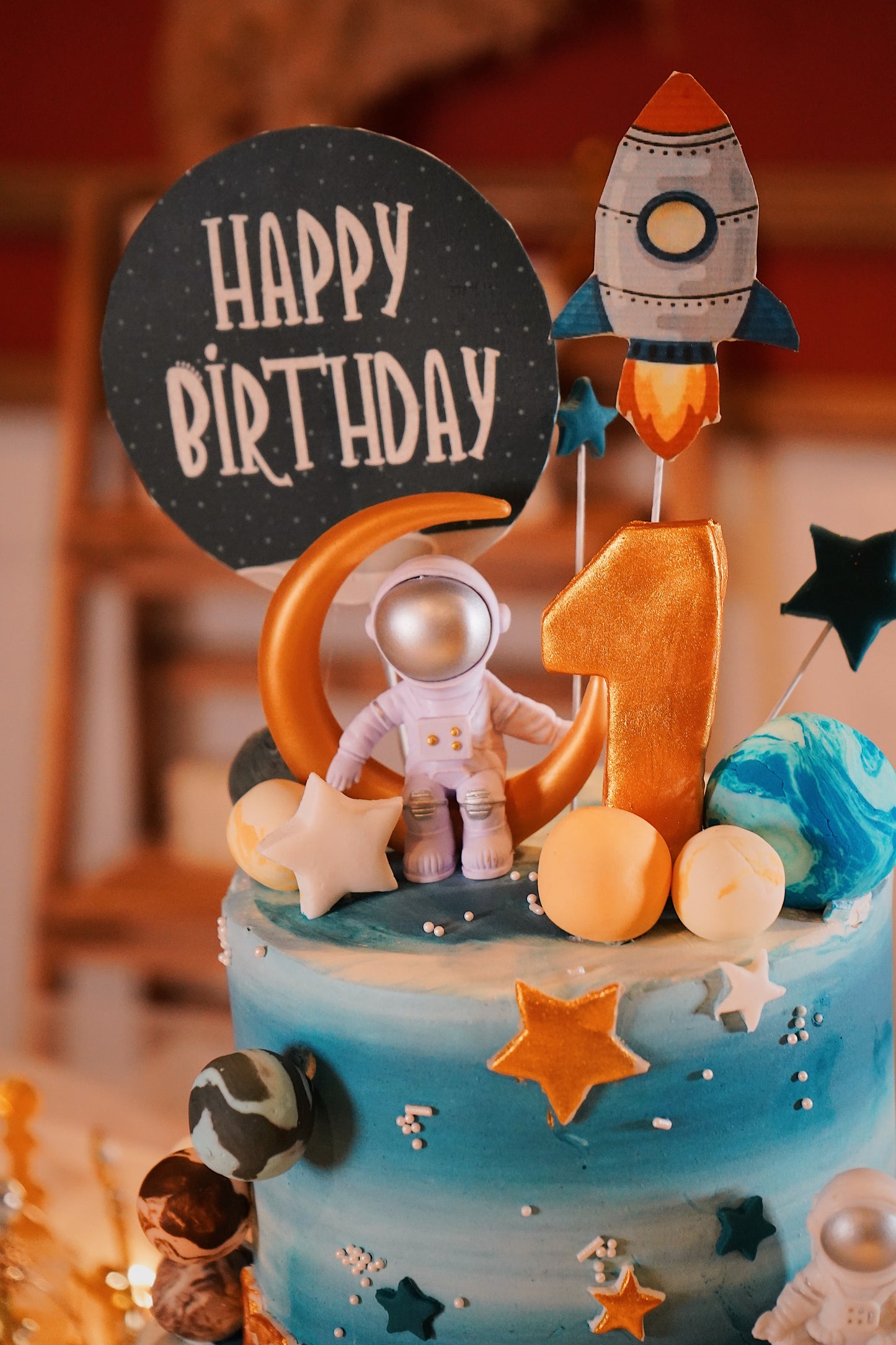 Astronaut Space Two Tier Cake