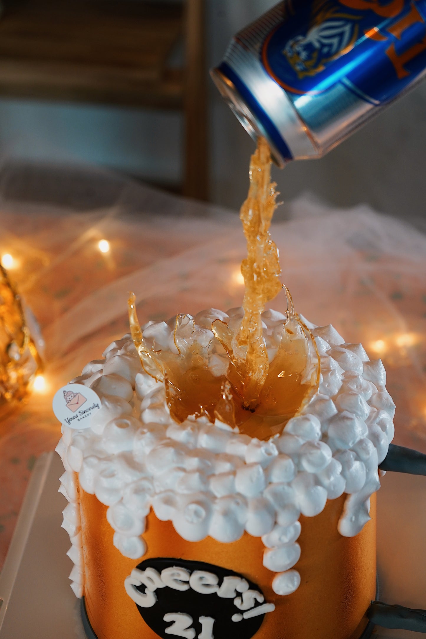 Gravity Defying Beer Cake