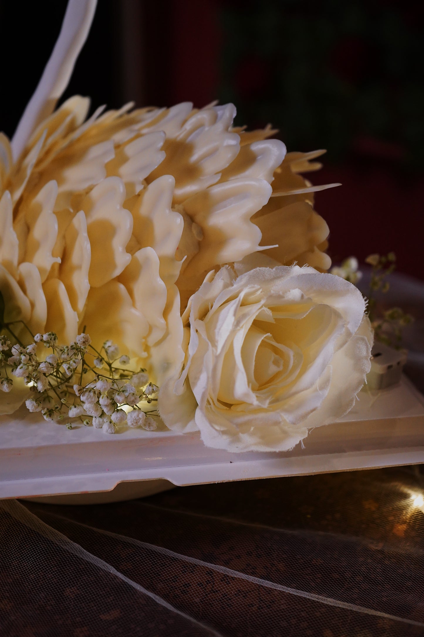 Elegant White Swan Cake