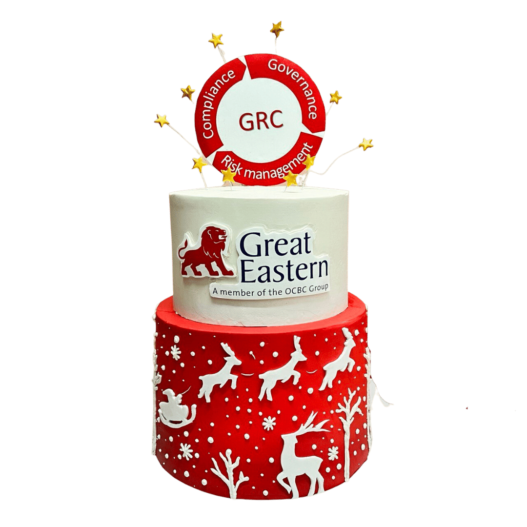 Christmas Theme Corporate Two Tier Cake