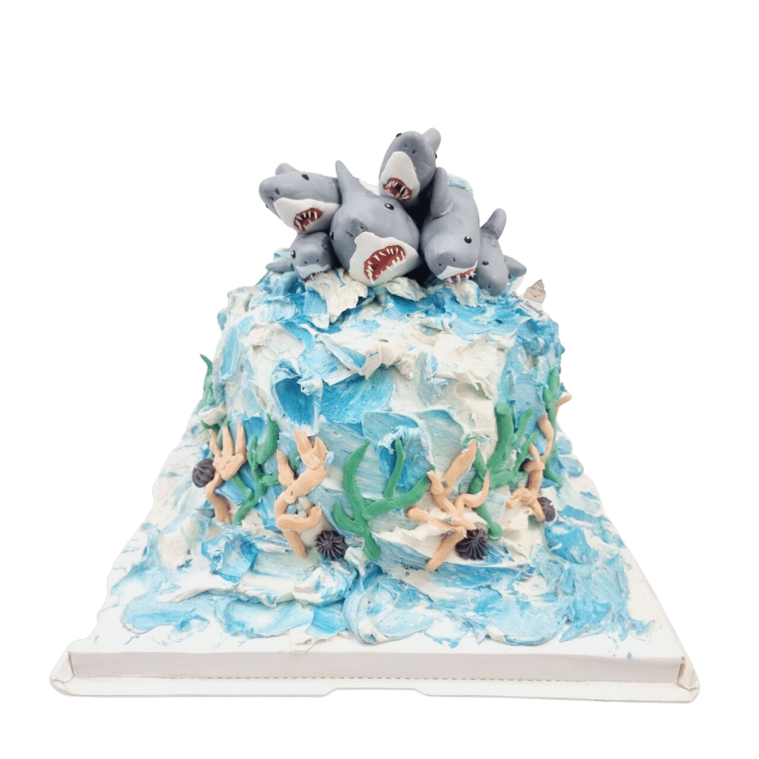 5 Headed Shark Themed Cake