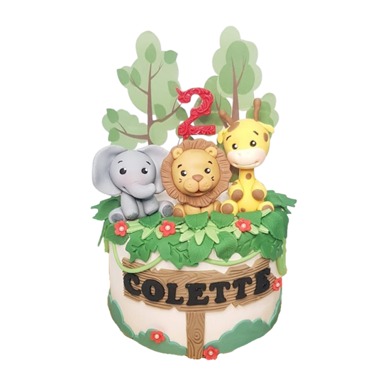 Jungle Safari Animal Theme Cake