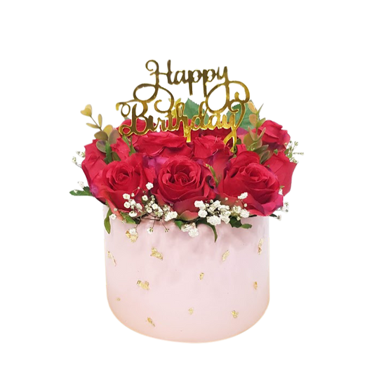 Floral Roses Pink Money Pulling Cake