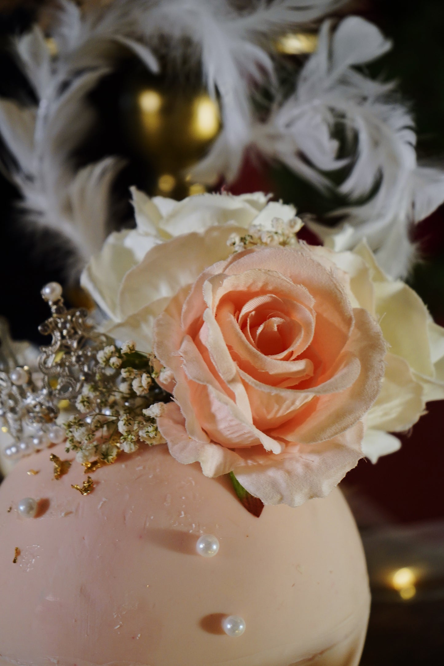 Pastel Pink Floral Knock Knock Pinata Cake