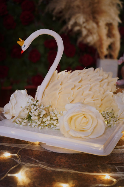 Elegant White Swan Cake