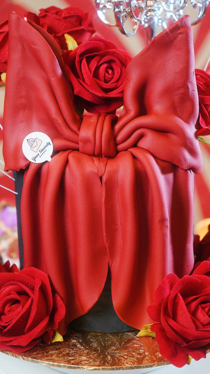 Crimson Velvet Rose Cake