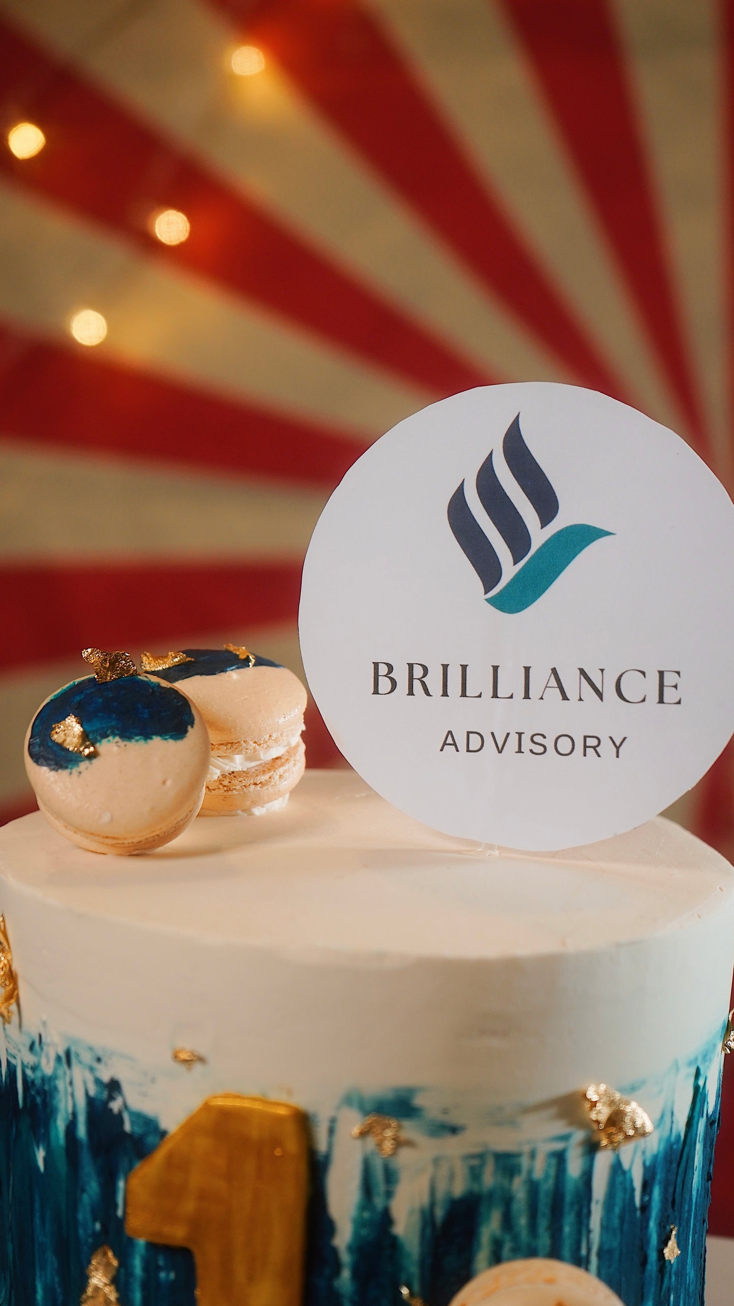 Blue & White Corporate Cake