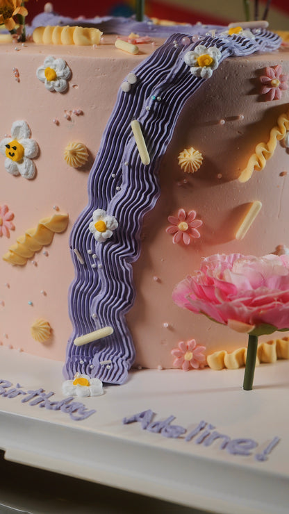 Floral Spiral Garden Cake