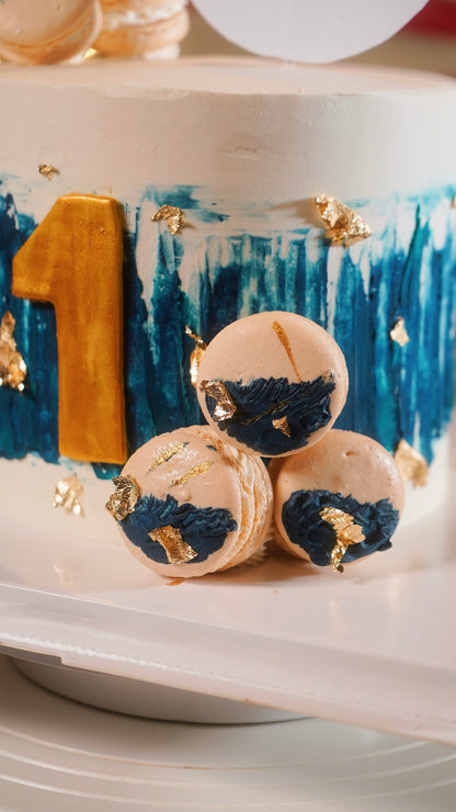 Blue & White Corporate Cake