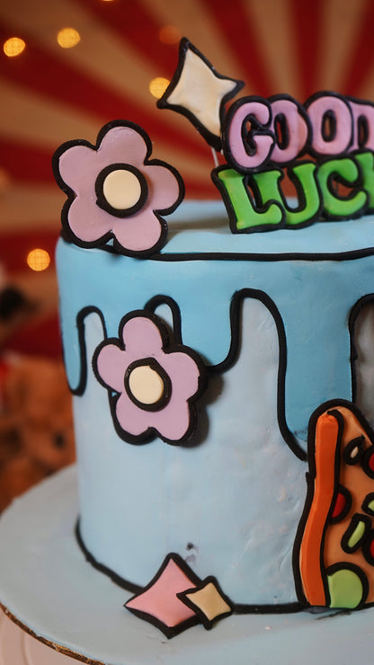 Good Luck 2D Comic Cake