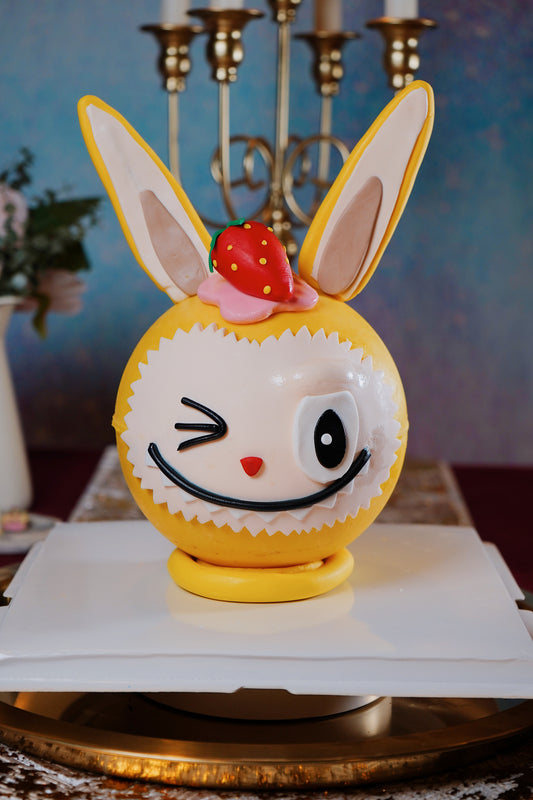 Yellow Labubu Pinata Cake