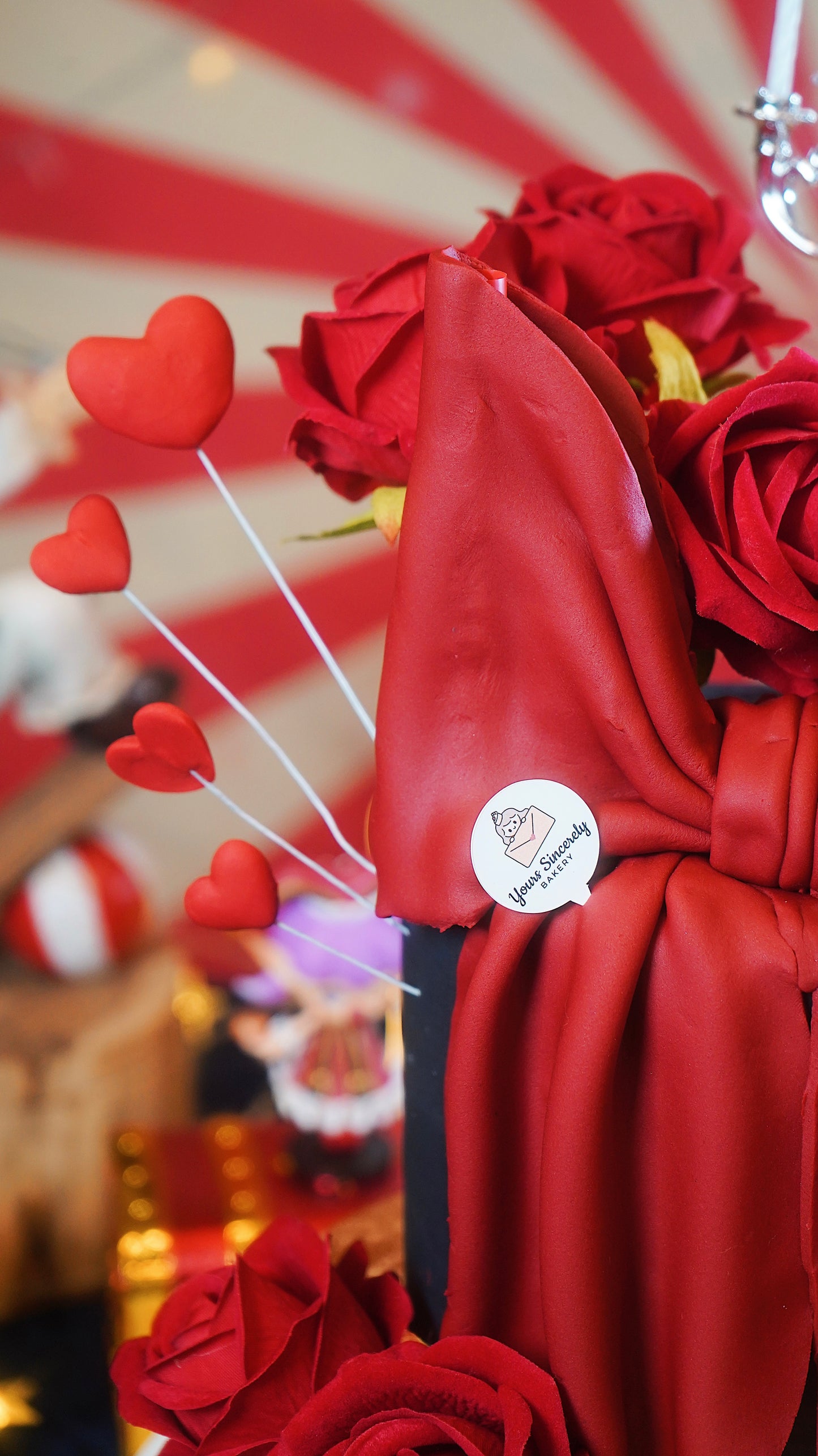 Crimson Velvet Rose Cake