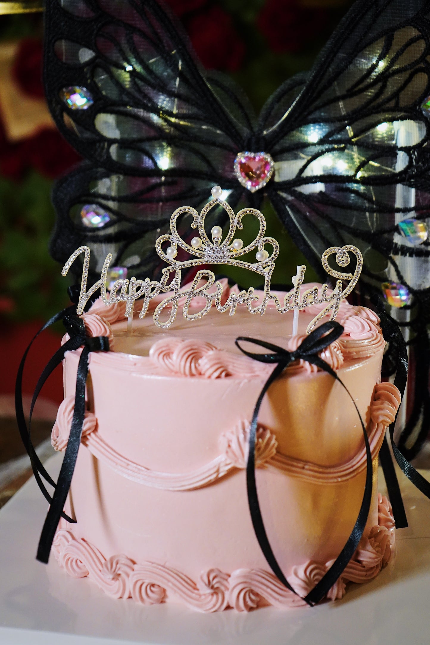Vintage Coquette Butterfly Cake