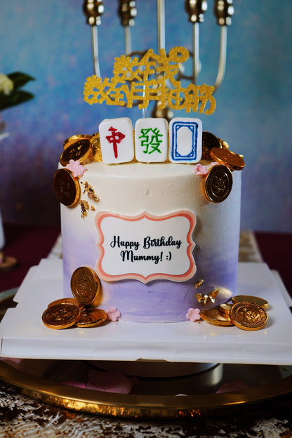 Purple Mahjong Money Pulling Cake