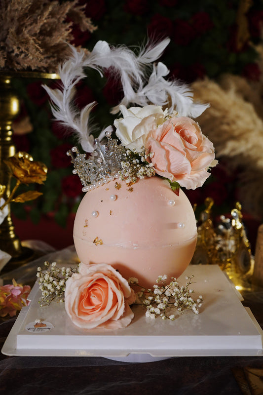 Pastel Pink Floral Knock Knock Pinata Cake