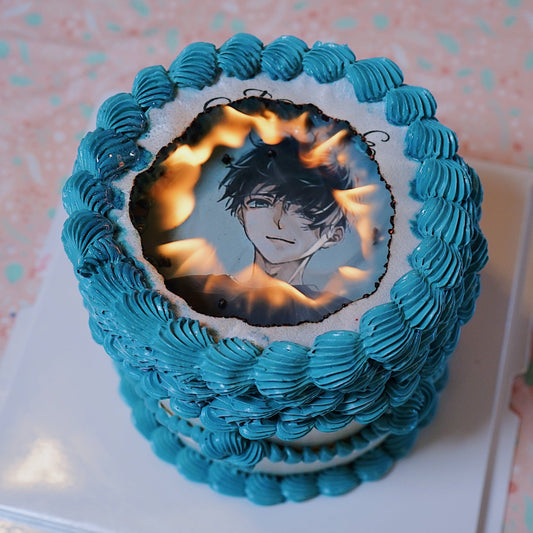 Blue Burn Away Cake