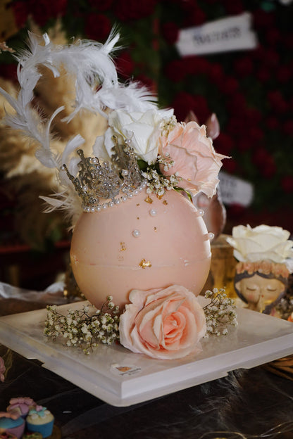Pastel Pink Floral Knock Knock Pinata Cake