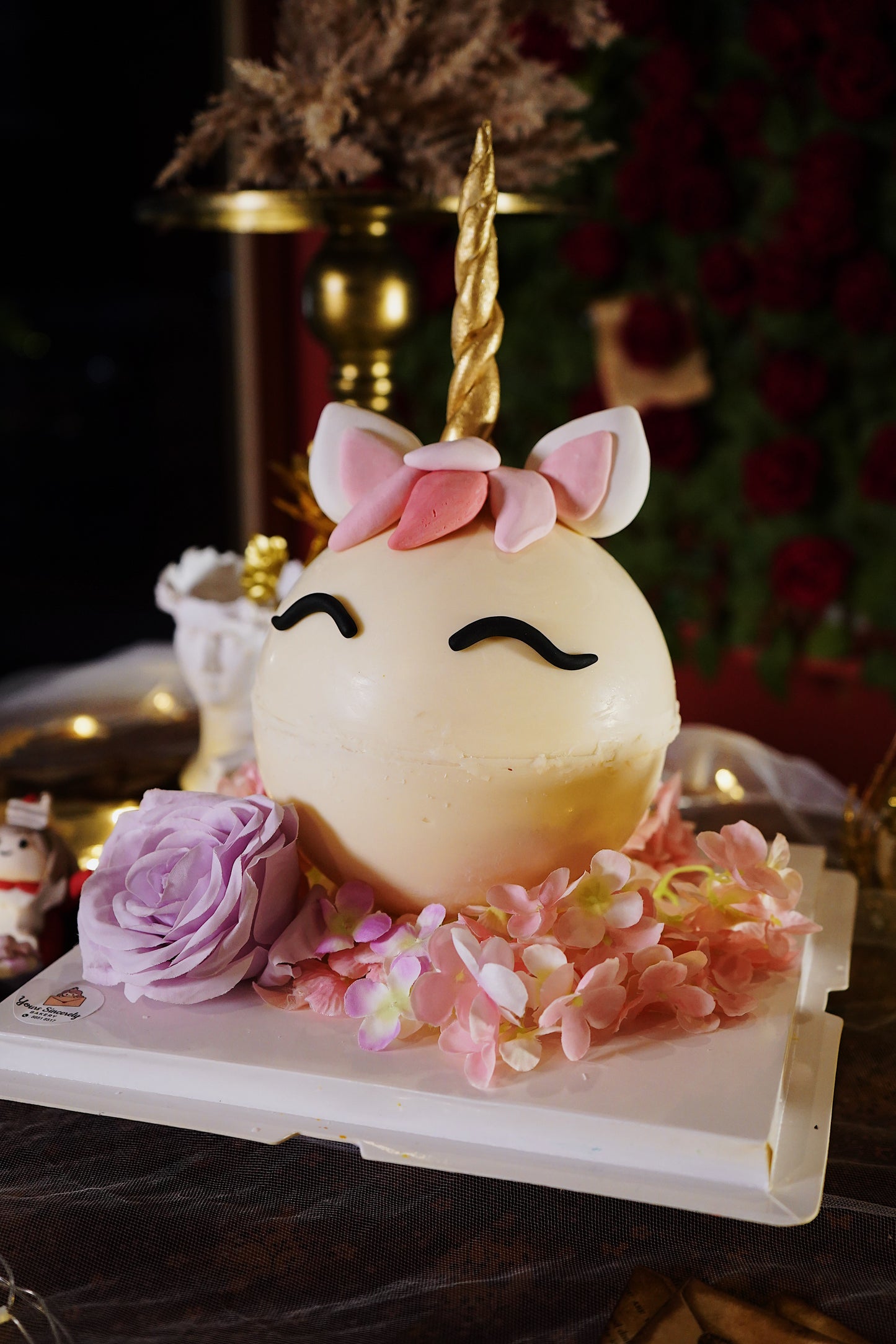 Floral Unicorn Knock Knock Pinata Surprise Cake