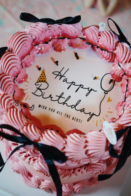 Pink And Black Korean Coquette Burn Away Cake