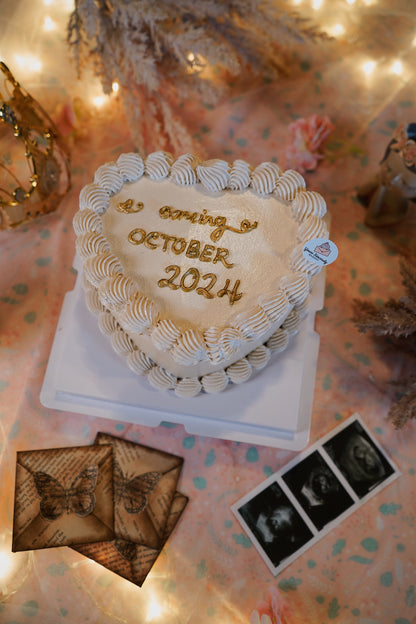 Gender Reveal Heart Scoop Cake