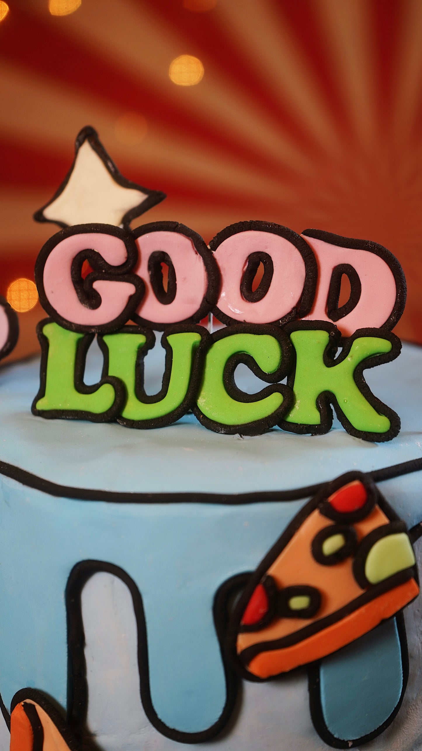 Good Luck 2D Comic Cake