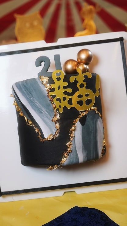 Marble Gold 3D Poster Cake