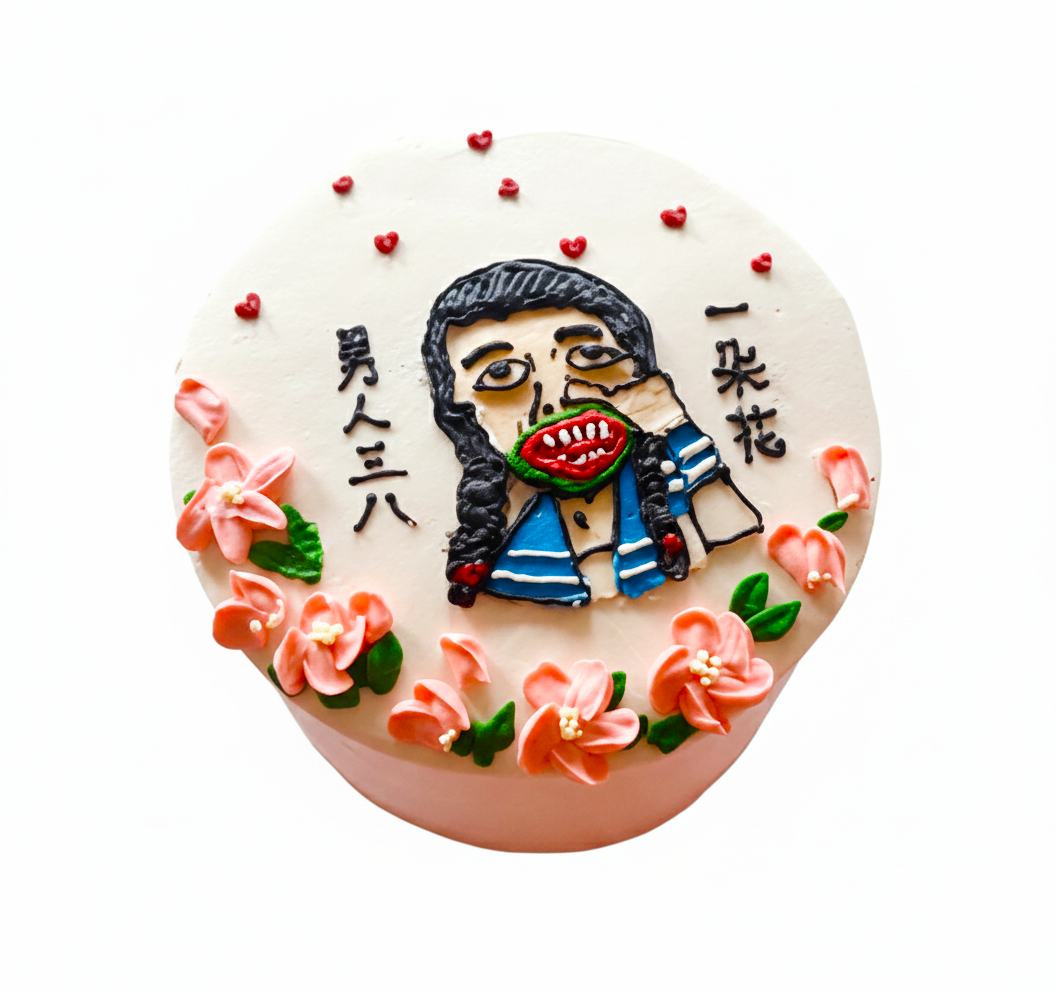 Funny Girl Boy Dig Nose Cake