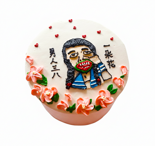 Funny Girl Boy Dig Nose Cake