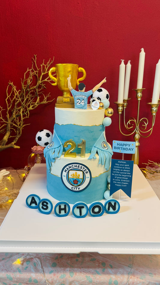 Manchester City Soccer Cake