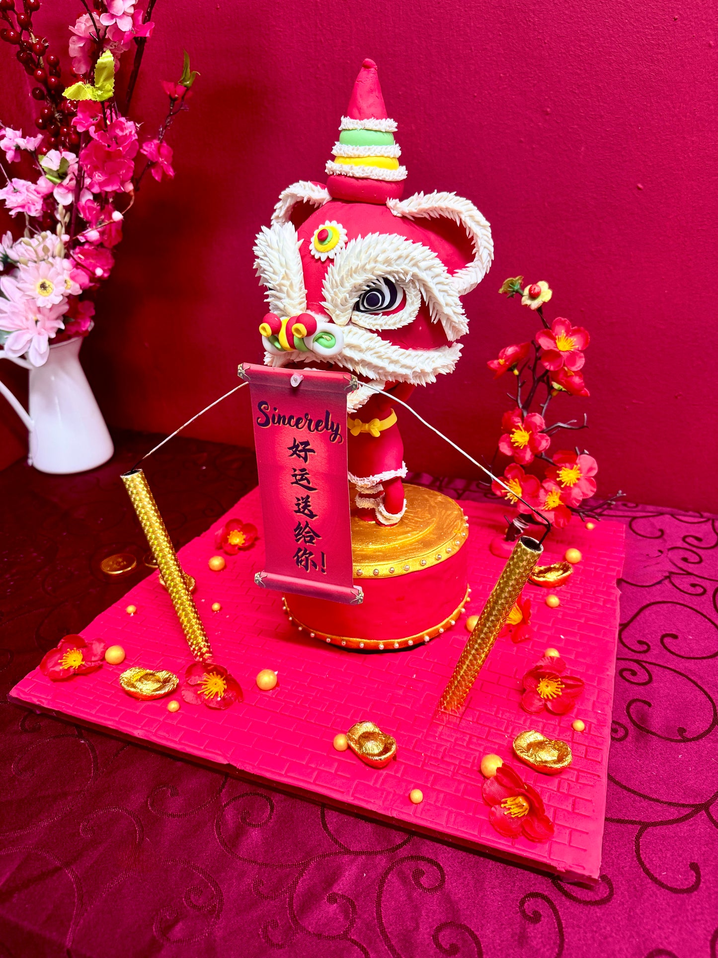 Sincerely Lion Dance Burn Away Cake