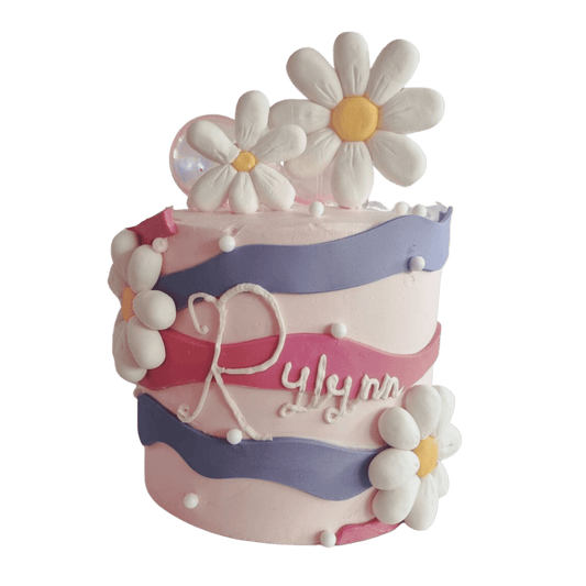 Daisy Flower Purple Pink Cake