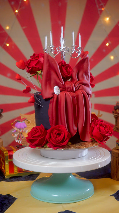 Crimson Velvet Rose Cake