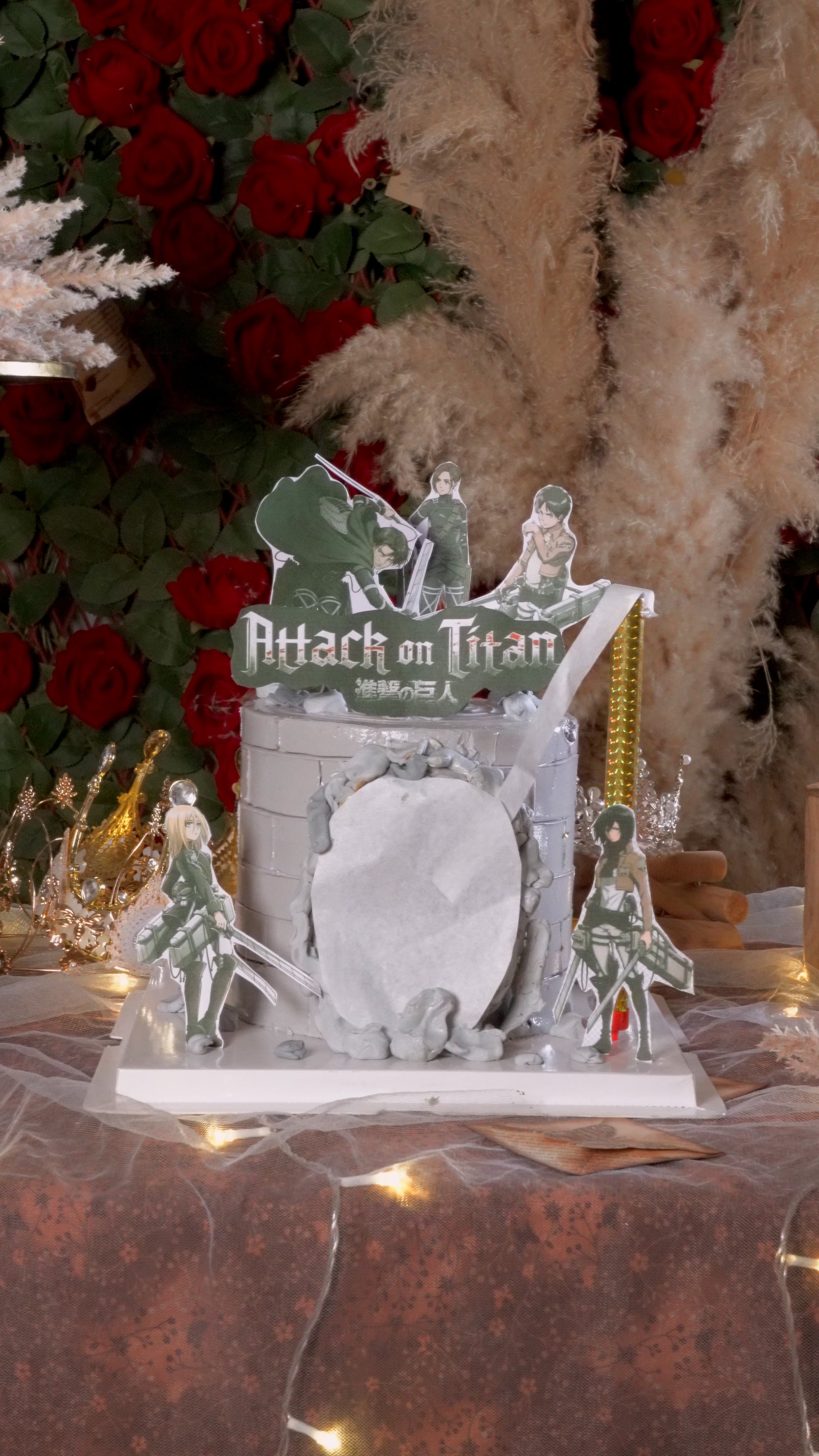 Attack on Titan Burnaway Cake