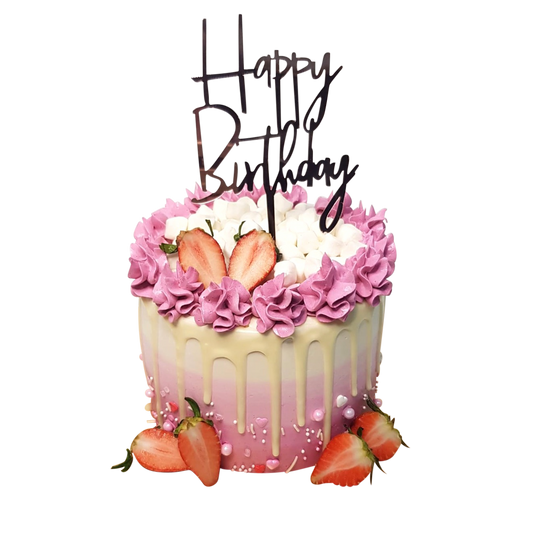 Strawberry Pink And White Drip Money Pulling Cake