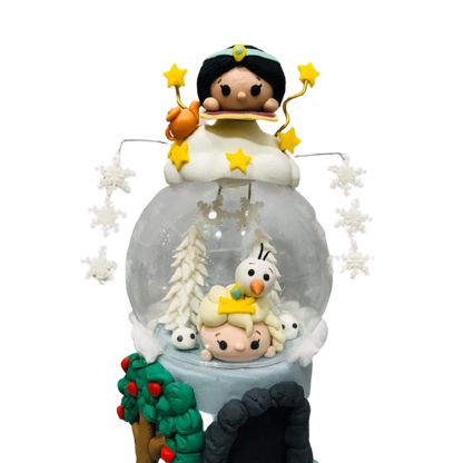 Tsum Tsum Frozen Elsa Aladdin Jasmine Snow White Little Mermaid Two Tier Cake
